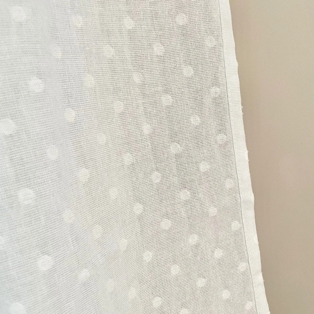 100% cotton Pale light blue polka dot window or shower curtain